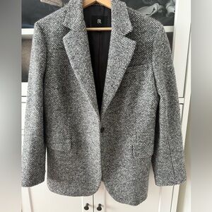 Banana Republic Black and White Herringbone Blazer